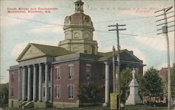 Courthouse and Confederate Monument in Florence Alabama Postcard Postcard Postcard