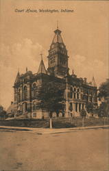 Courthouse, Washington, Indiana. Postcard