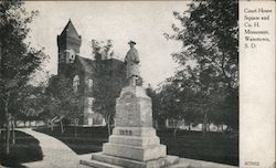 Courthouse Square and Co. H. Monument, Watertown, S. D. Postcard