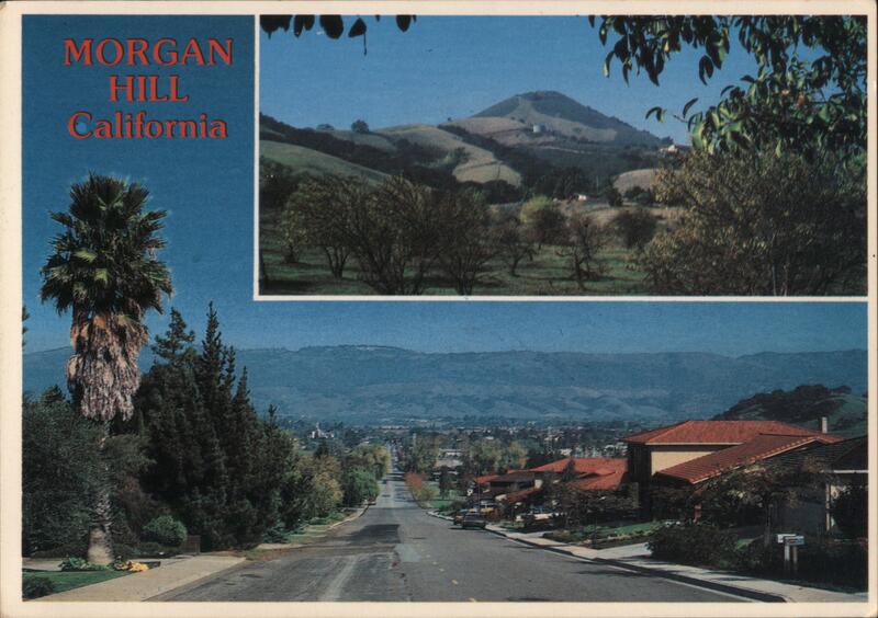 Morgan Hill California Street Scene & Hills View