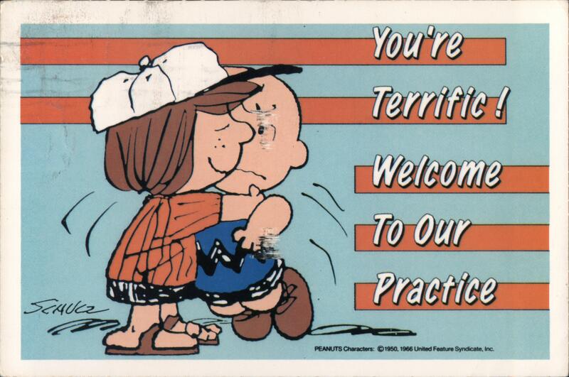 You're Terrific! Welcome To Our Practice, Peanuts Mundelein Illinois