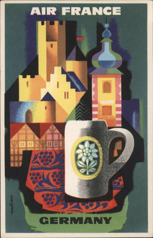 Germany - Stein with Edelweiss, Castle melhan Airline Advertising