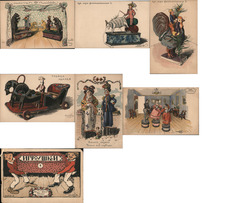 Set of 6 Antique Russian Toy Postcards Postcard
