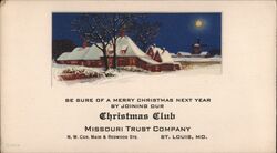 Missouri Trust Company Christmas Club Advertisement Postcard Blotter