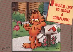 Garfield "Would Like to Lodge a Complaint" Comic Postcard Postcard