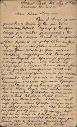 1906 German Handwritten Postcard from Grant Park, IL to Karpen, Germany Postcard