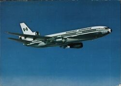 Nigeria Airways DC-10 Jet Airliner in Flight Postcard