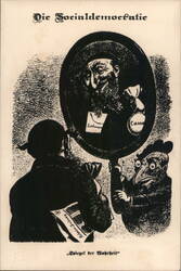 Anti-Semitic postcard mocking Social Democracy Postcard