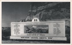 Northern Arizona Greets You - US Highway 66 Billboard Postcard