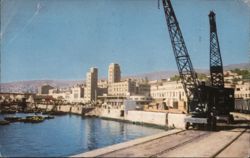 Valparaiso Docks and Customs Building, Chile Postcard