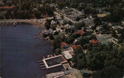 Village Park and Dock, Lake George, NY Postcard
