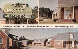 Raleigh Motel, Williamsburg, VA Postcard