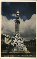 Plaza y Monumento Colón, Buenos Aires Postcard