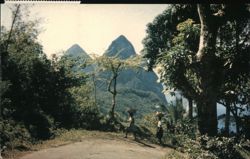 The Pitons, Soufrière, St. Lucia Postcard