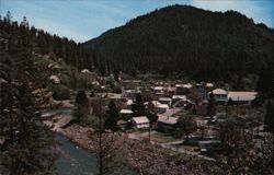 Downieville, California, Aerial View Postcard