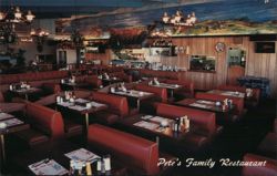 Pete's Family Restaurant Interior, Santa Cruz, CA Postcard
