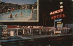 Gaslite Motel, Buena Park, CA Postcard