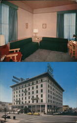 Hotel Fresno, Interior and Exterior Views Postcard
