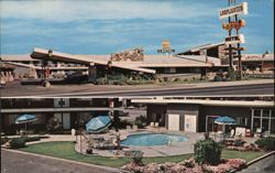 Lamplighter Lodge Motel, Red Bluff, CA Postcard