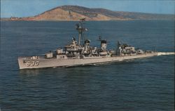 USS Braine (DD-630) Fletcher Class Destroyer Postcard