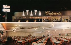Crown Cafeteria, Long Beach & Pasadena, CA Postcard