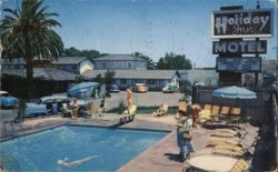 Holiday Inn Motel Pool, Mountain View, CA Postcard