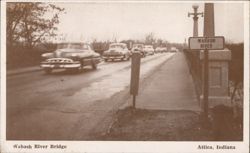Wabash River Bridge, Attica, IN Postcard
