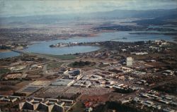 Aerial View, Civic Centre & Lake Burley Griffin, Canberra Postcard