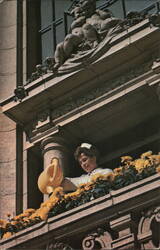 Hotel Adolphus, Woman Watering Flowers, Dallas, TX Postcard