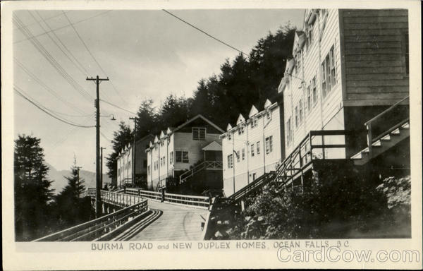 Burma Road And New Duplex Homes Ocean Falls BC British Columbia