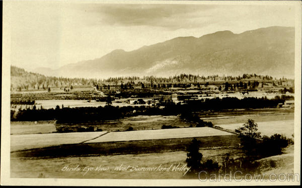 Birds Eye View West Summerland Valley BC Canada British Columbia