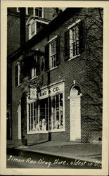 Simon Rau Drug Store Postcard