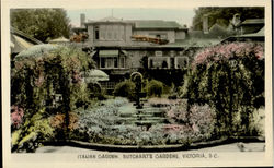 Italian Garden, Butcharts Gardens Victoria, BC Canada British Columbia Postcard Postcard