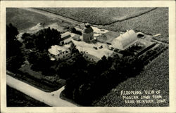 Aeroplane View Of Modern Iowa Farm Postcard