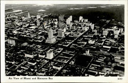 Air View Of Miami And Biscayne Bay Postcard