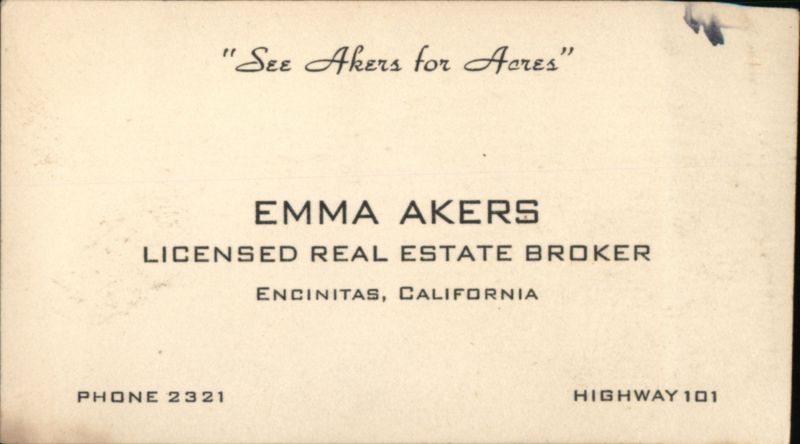 Emma Akers, Licensed Real Estate Broker, Encinitas, California