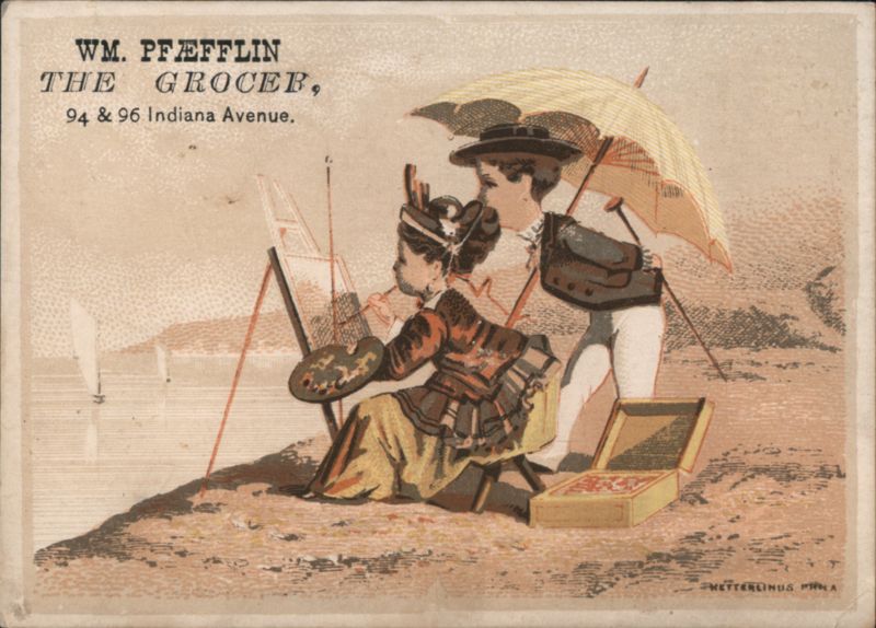 Wm. Pffeflin The Grocer, 94 & 96 Indiana Avenue Trade Cards