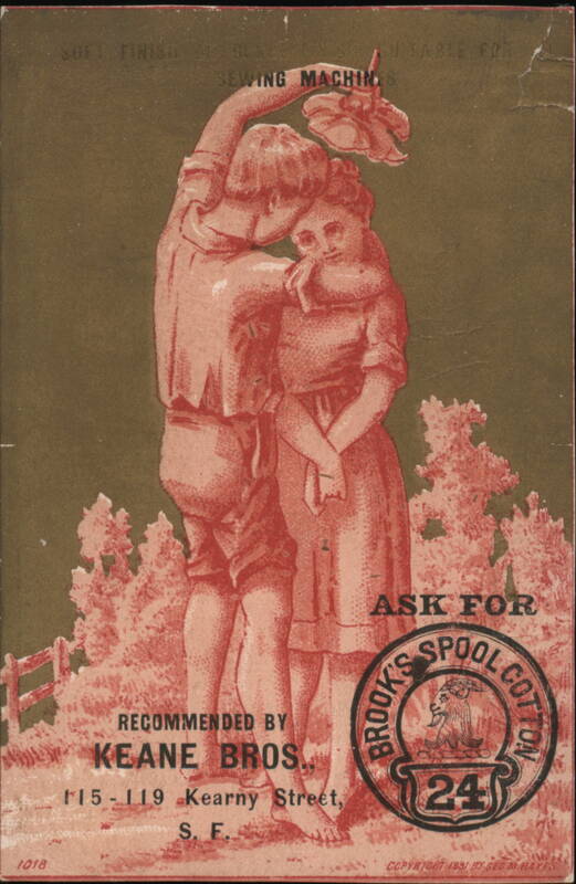 Brooks' Spool Cotton Ad, Keane Bros., Young Couple & Flower