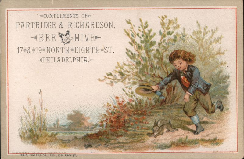 Partridge & Richardson, Bee Hive, Philadelphia - Boy Chasing Rabbit