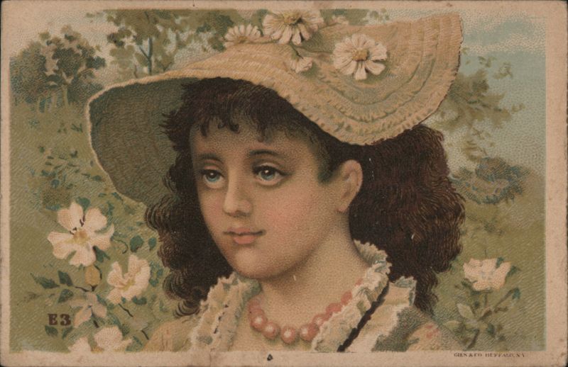 Silver Lake Vinegar, Perry NY - Girl in Floral Straw Hat