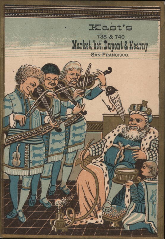 Kast's Shoes, King Serenaded by Musicians, San Francisco