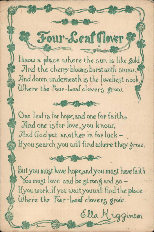 Ella Higginson's Four-Leaf Clover Poem & Author's Home, Bellingham, WA