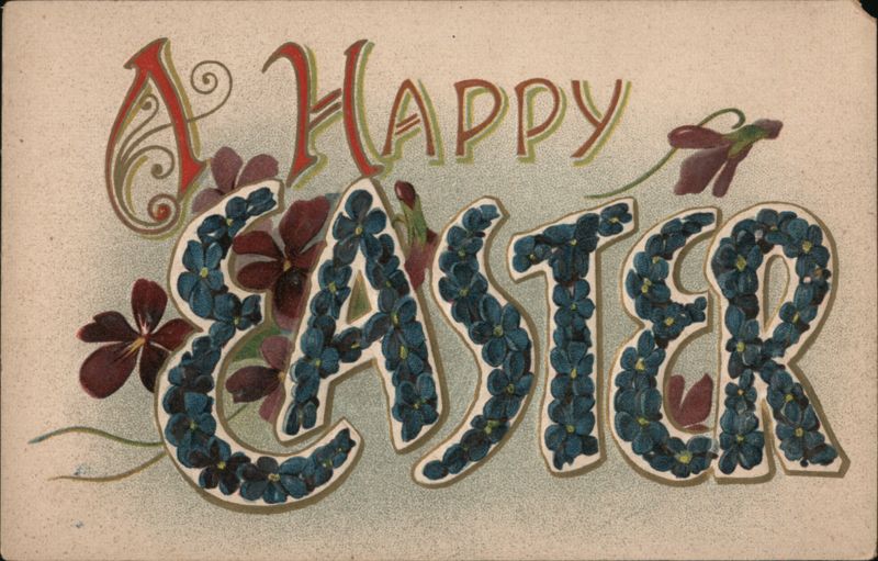 A Happy Easter, Floral Lettering Flowers
