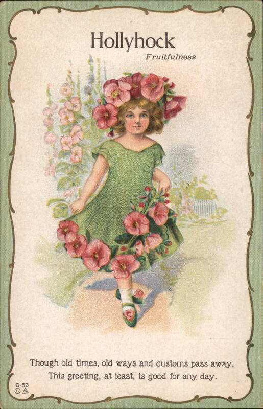 Hollyhock Girl - Fruitfulness Figures Made of Flowers