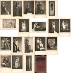 Set of 18 Egyptian Sculptures in the British Museum Postcard