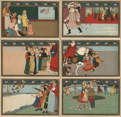 Set of 6: Children, Holidays Postcard