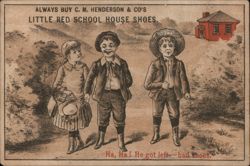 C. M. Henderson & Co's Little Red School House Shoes Trade Card
