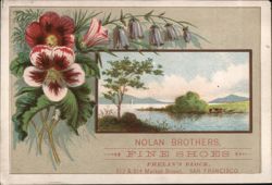 Nolan Brothers Fine Shoes, San Francisco - Flowers & Lakeside Vignette Trade Card