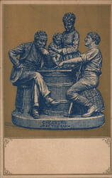 J. & P. Coats Best Six Cord Thread, Group Playing Game on Barrel Trade Card