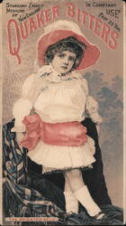 Quaker Bitters Advertising - The Brighton Belle, Young Girl Trade Card